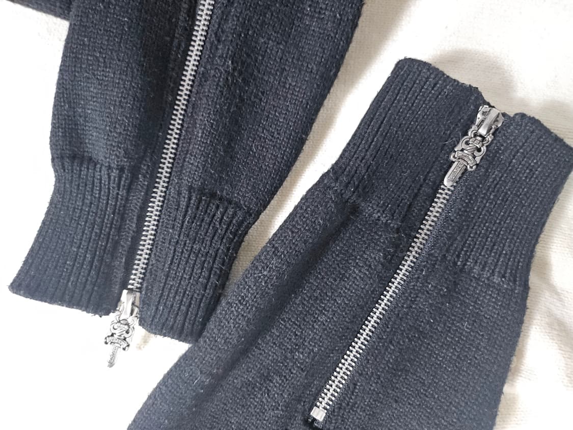 배색 블랙/아이보리 니트 스웨터 L 상품이미지4