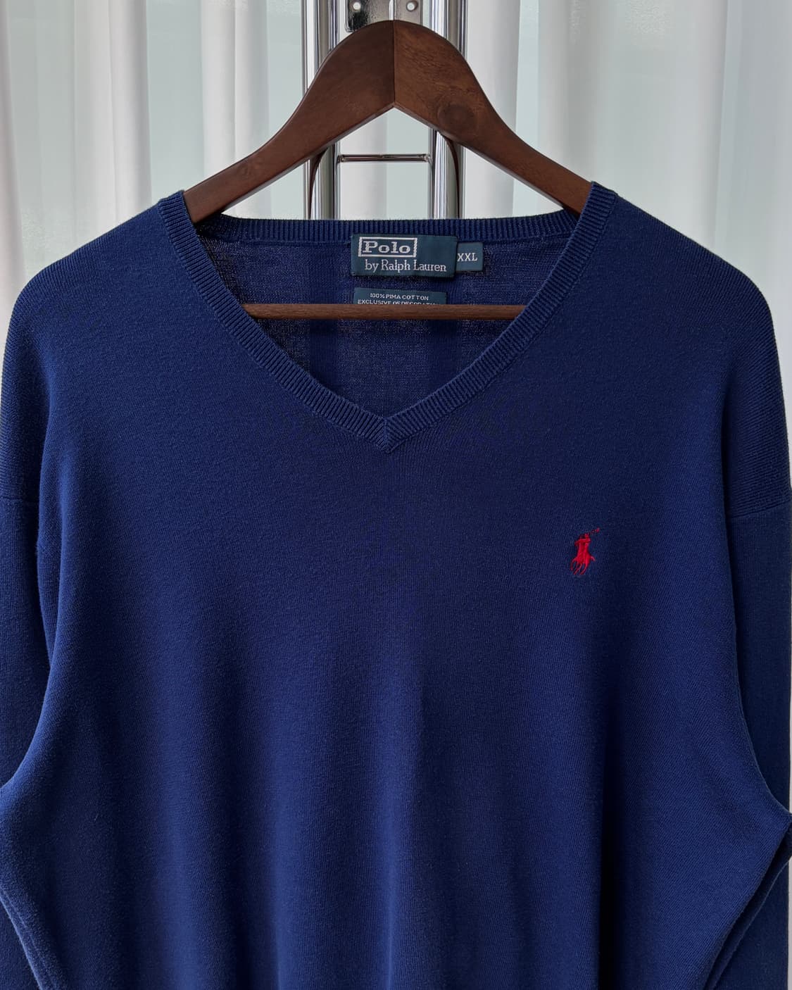 [XL]폴로 랄프로렌 피마코튼 브이넥 니트 상품이미지4
