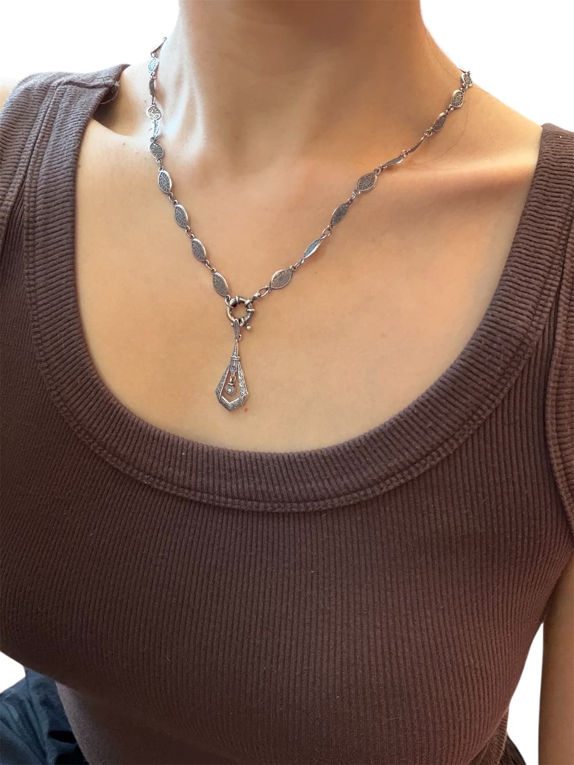 오리엔탈 드롭 실버 네크리스 상품이미지9