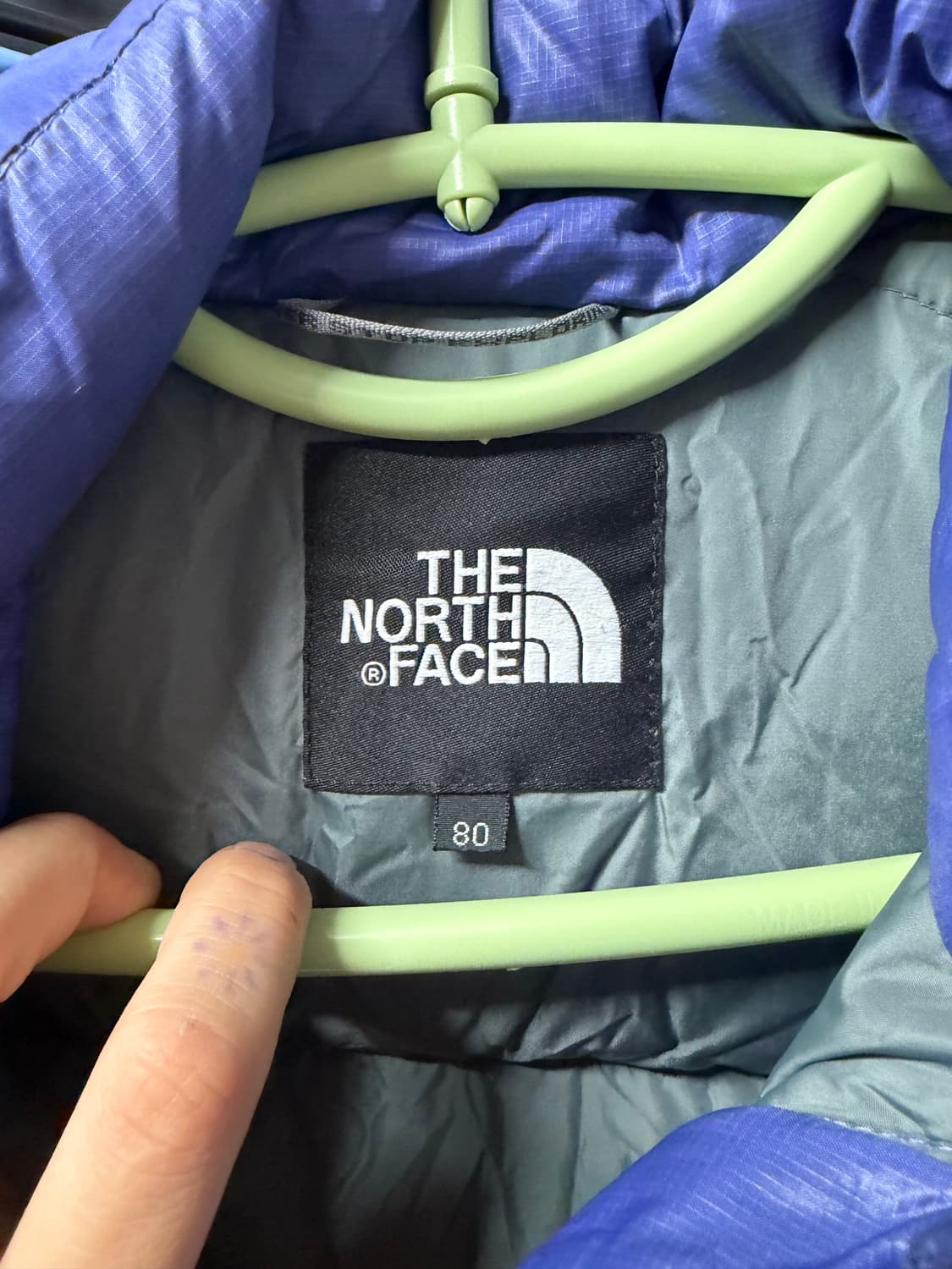 노스페이스 700 눕시 구스다운 패딩 블루 상품이미지3