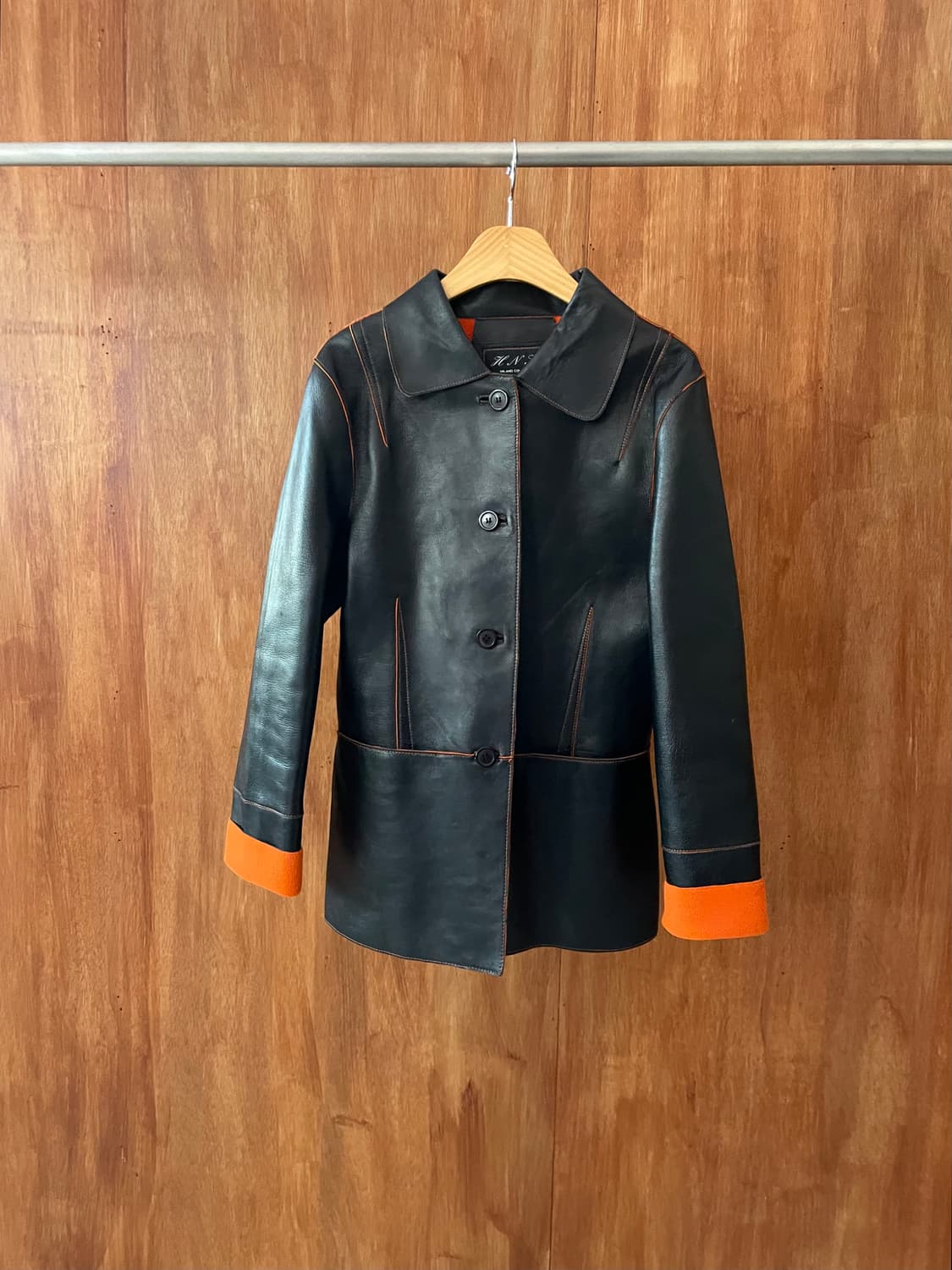 Orange stitch leather jacket 상품이미지6