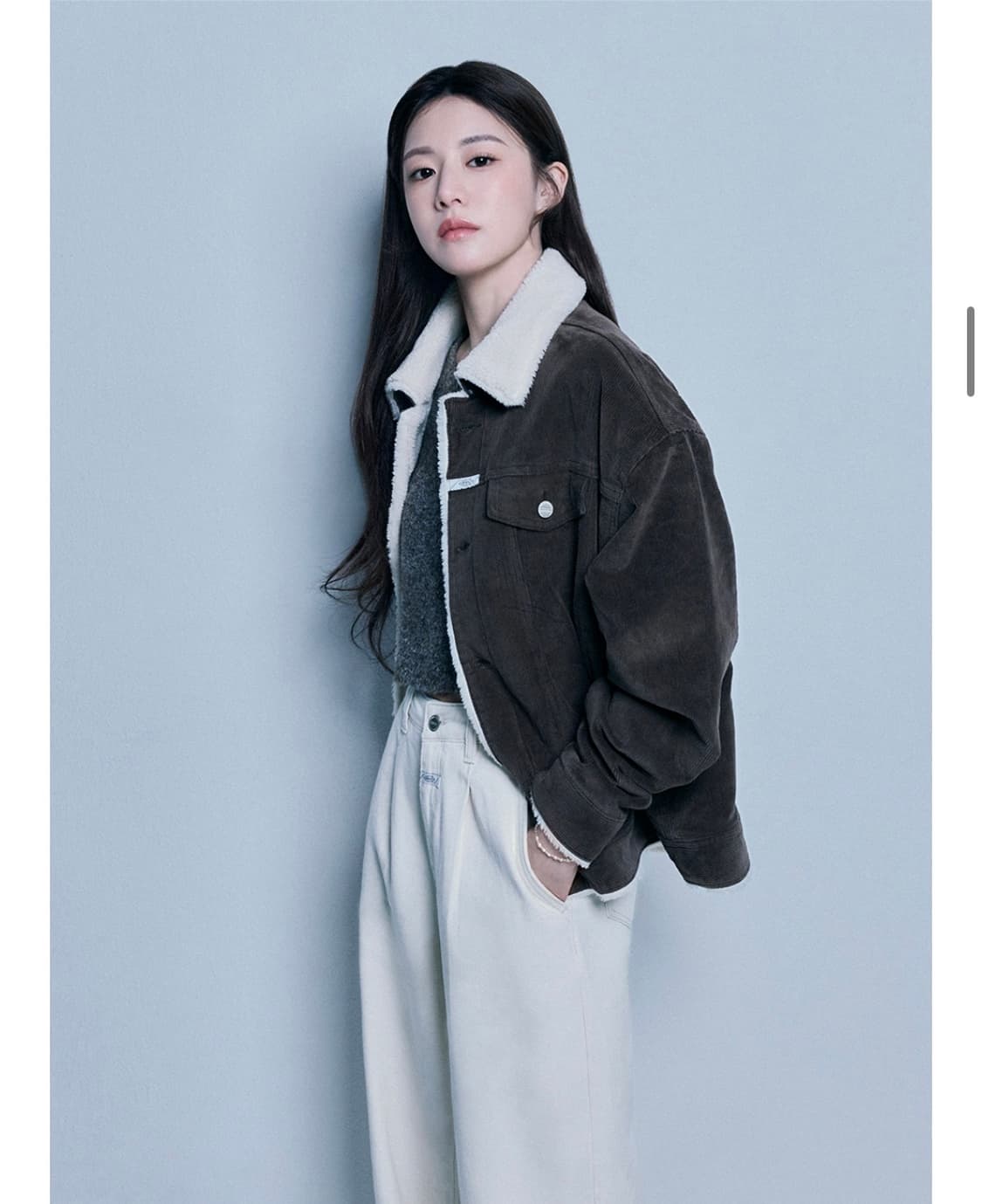 마리떼 코듀로이 시어링 자켓 SHEARLING JACKET brown 상품이미지2