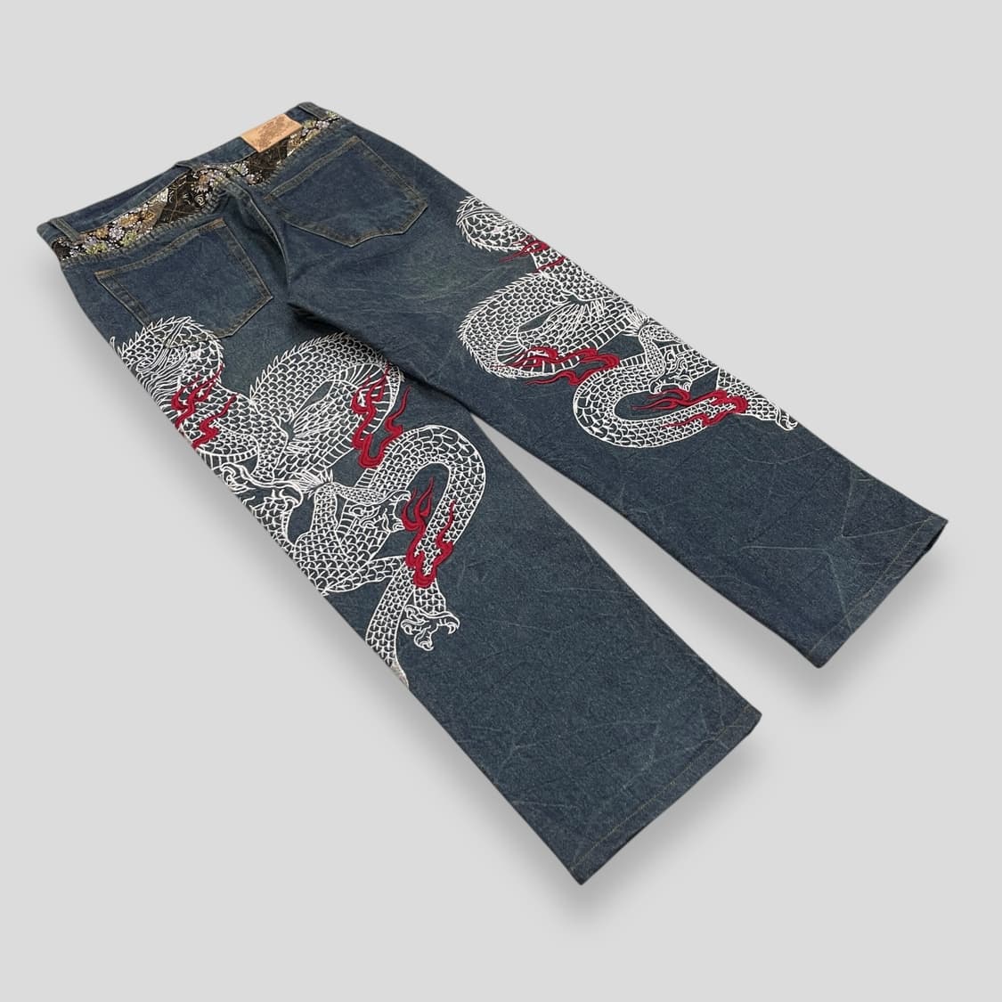 BUKKIR ABOU 자수 데님 팬츠 상품이미지6