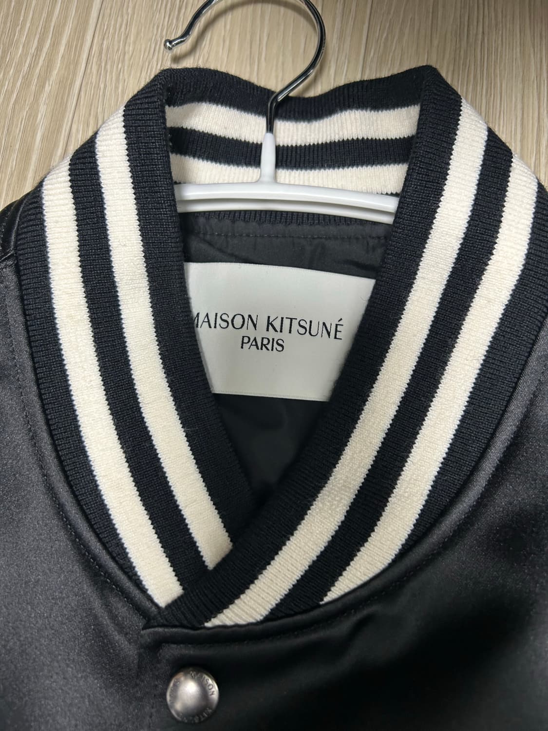 메종키츠네 새틴 테디 바시티 xl 상품이미지3