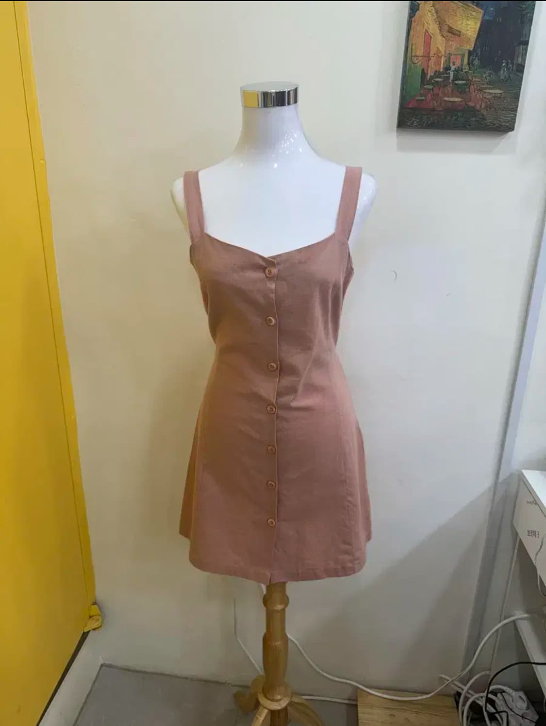 vtg 핑크 버튼다운 원피스 상품이미지1