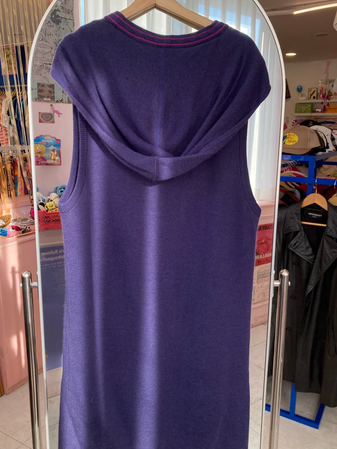 네이비 패치 후디 롱 가디건 상품이미지6