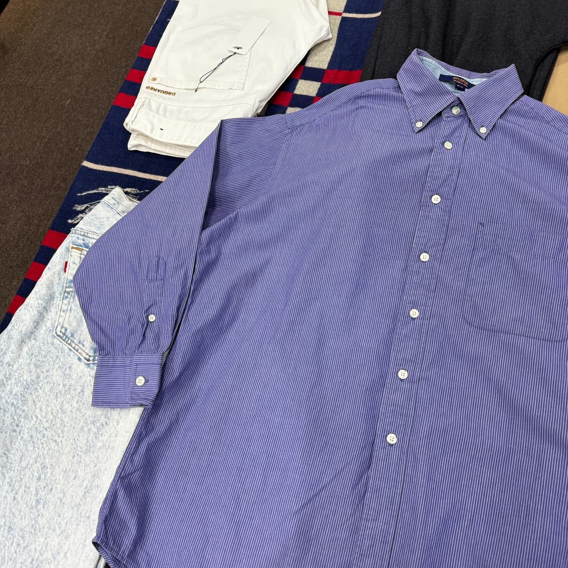 타미힐피거 일본판 스트라이프 버튼다운 셔츠 (XL)   상품이미지2