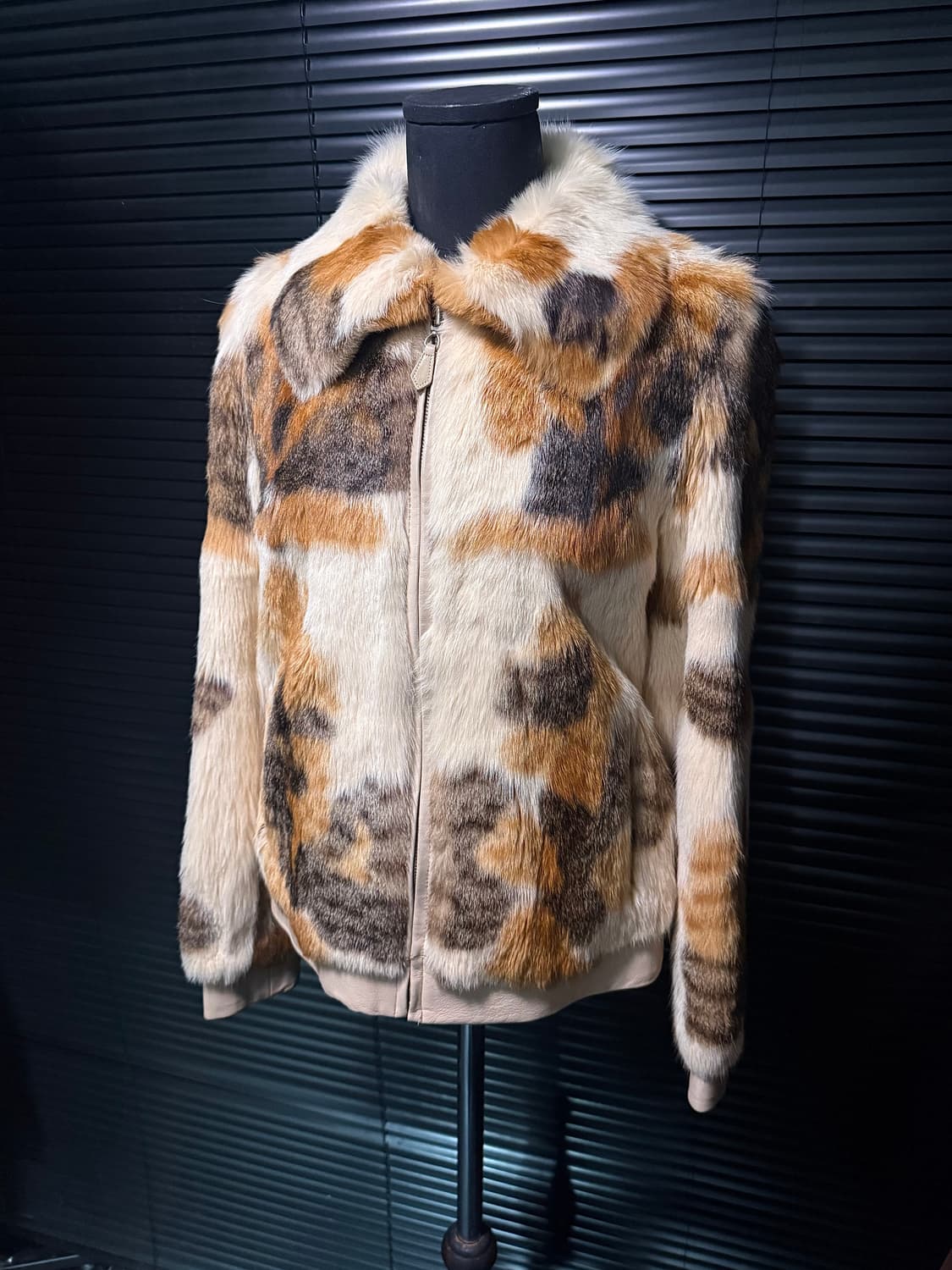 FASHCRE 이태리 토끼 털 밍크 가죽 레더 퍼 송치 고스 펑크 웨스턴 상품이미지2