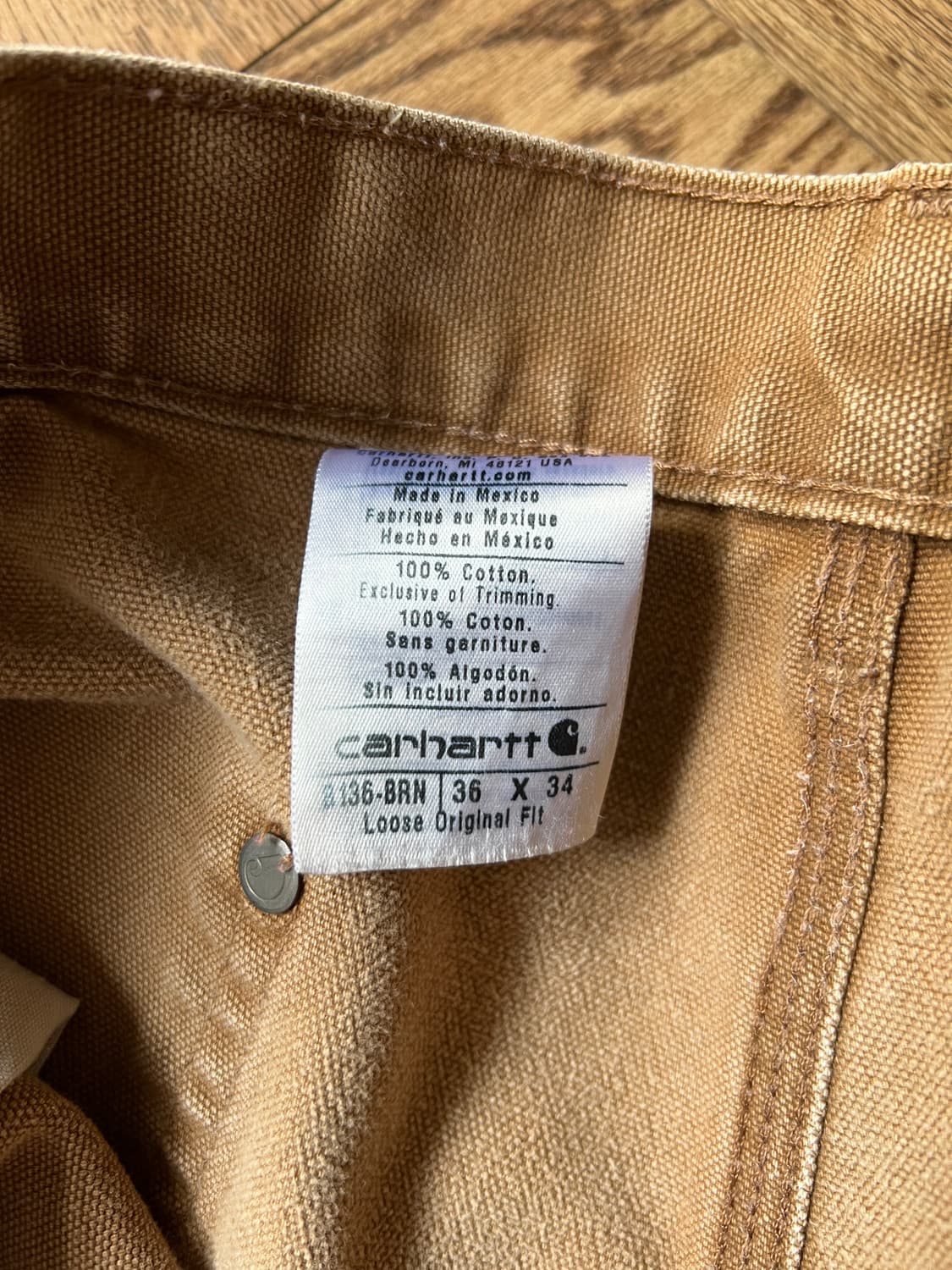 [36]칼하트 USA 더티 디스트로이드 브라운 더블니 워크 팬츠 상품이미지8