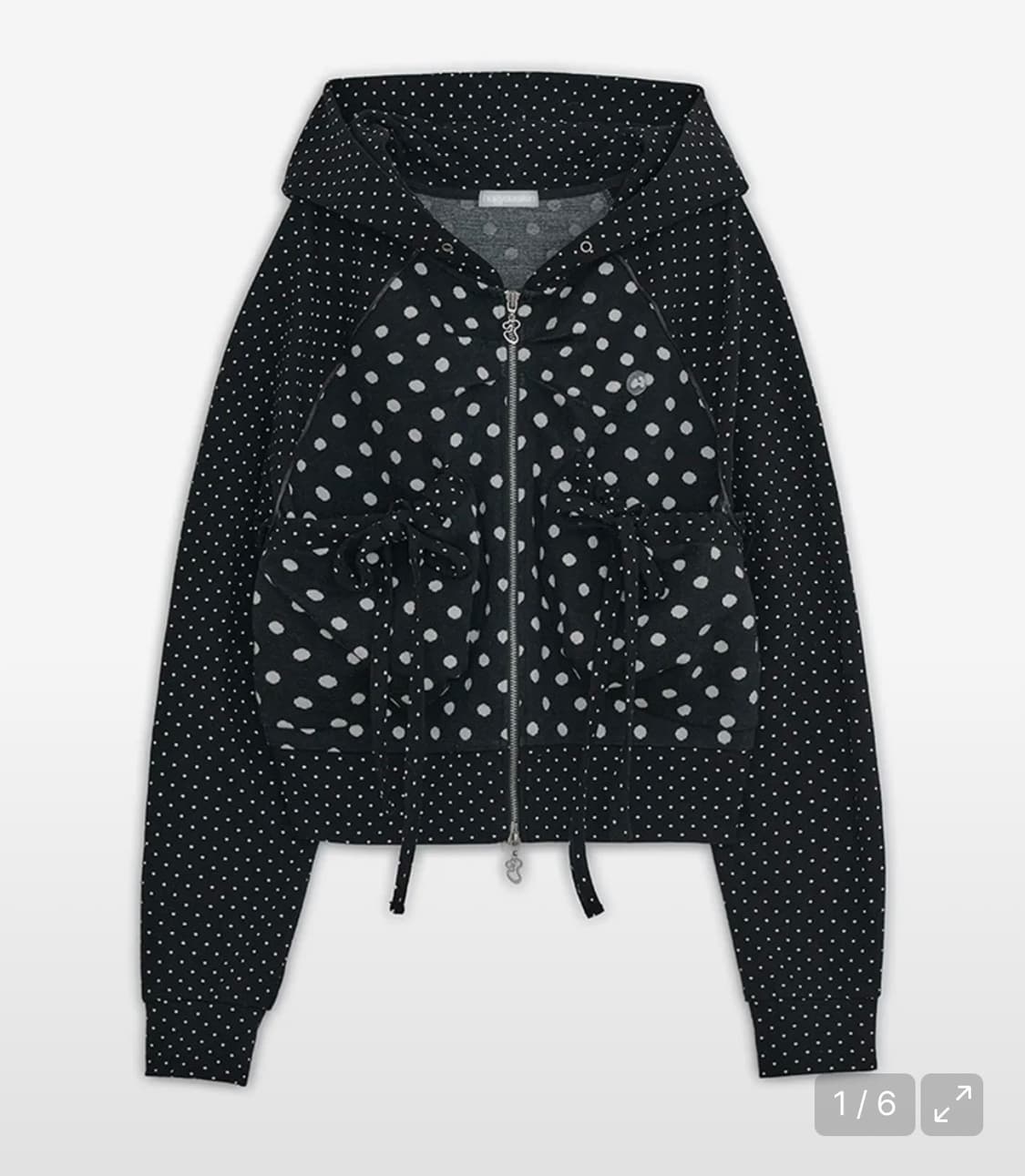 허그유어스킨 도트 빅 포켓 후드집업 상품이미지1