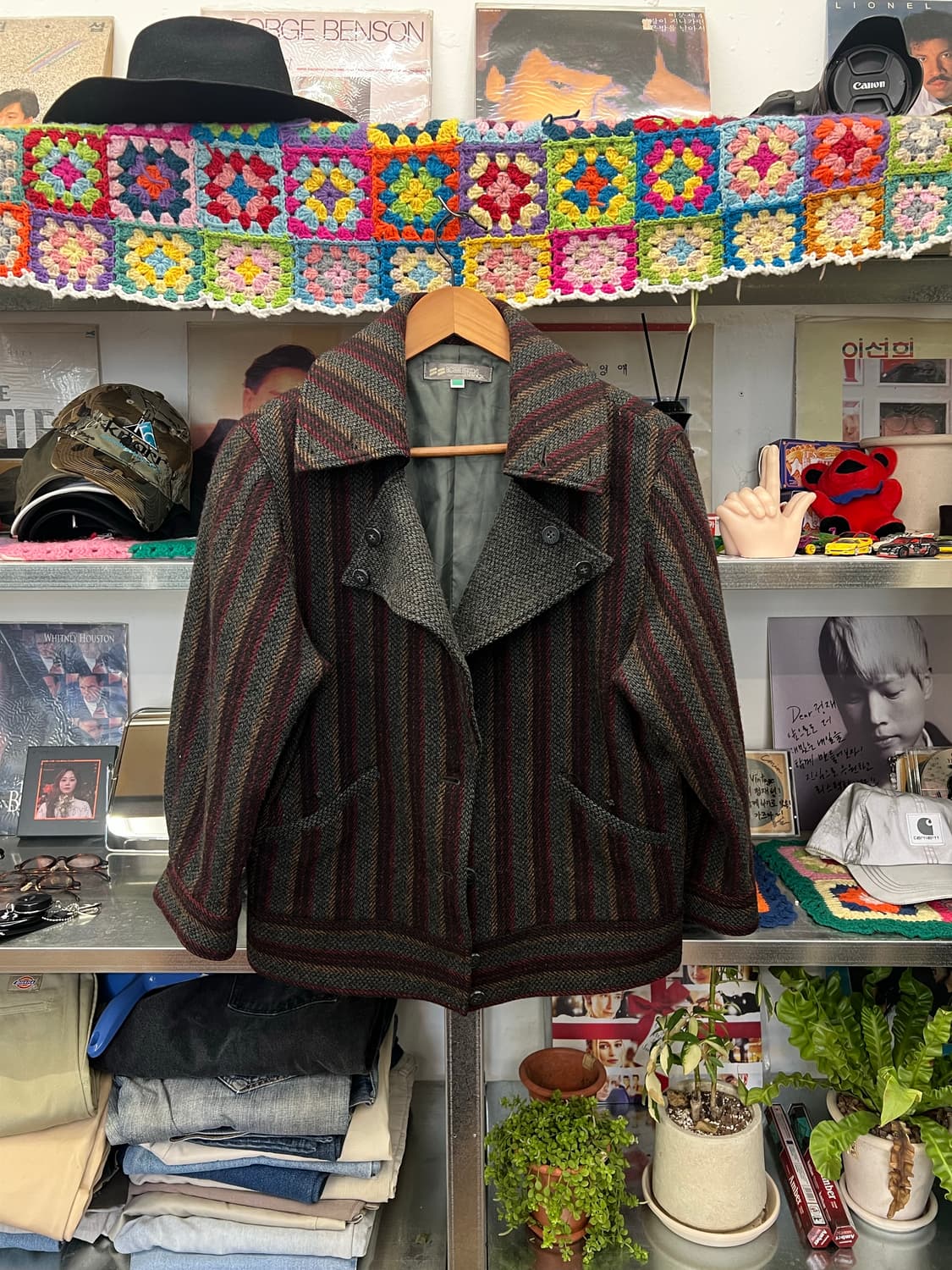 90s Vintage 스트라이프 울 자켓  상품이미지1