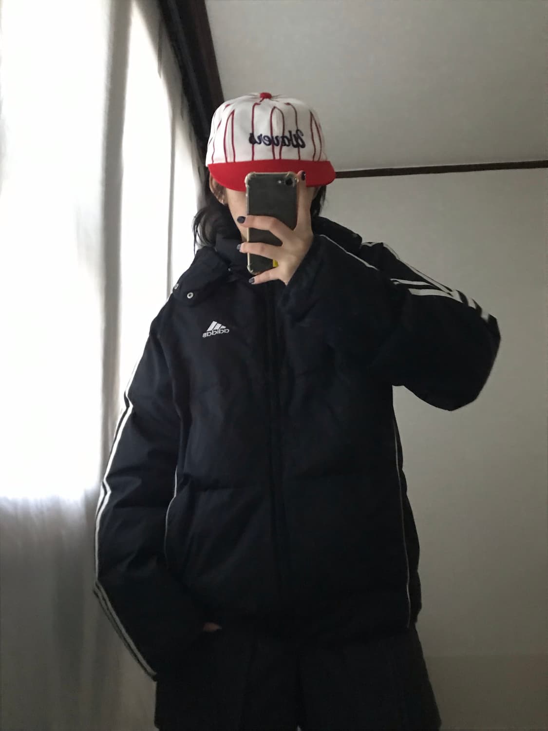 아디다스 00s 검흰 후드 패딩 상품이미지1