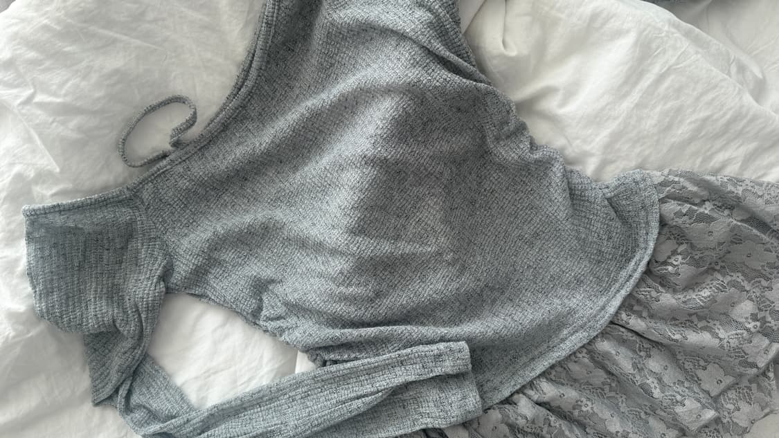 빈티지 레이어드 시스루 원숄더  상품이미지2