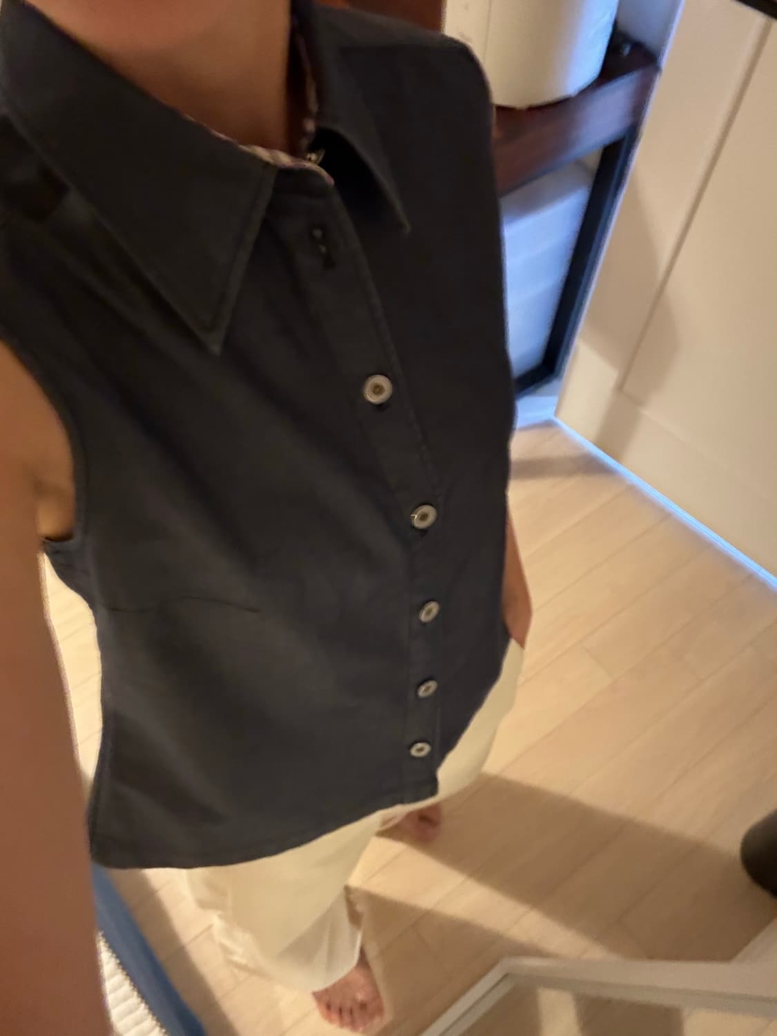 [정품] 버버리(Burberry) 노바체크 배색 얇은 데님 탑 (넉넉한  상품이미지10