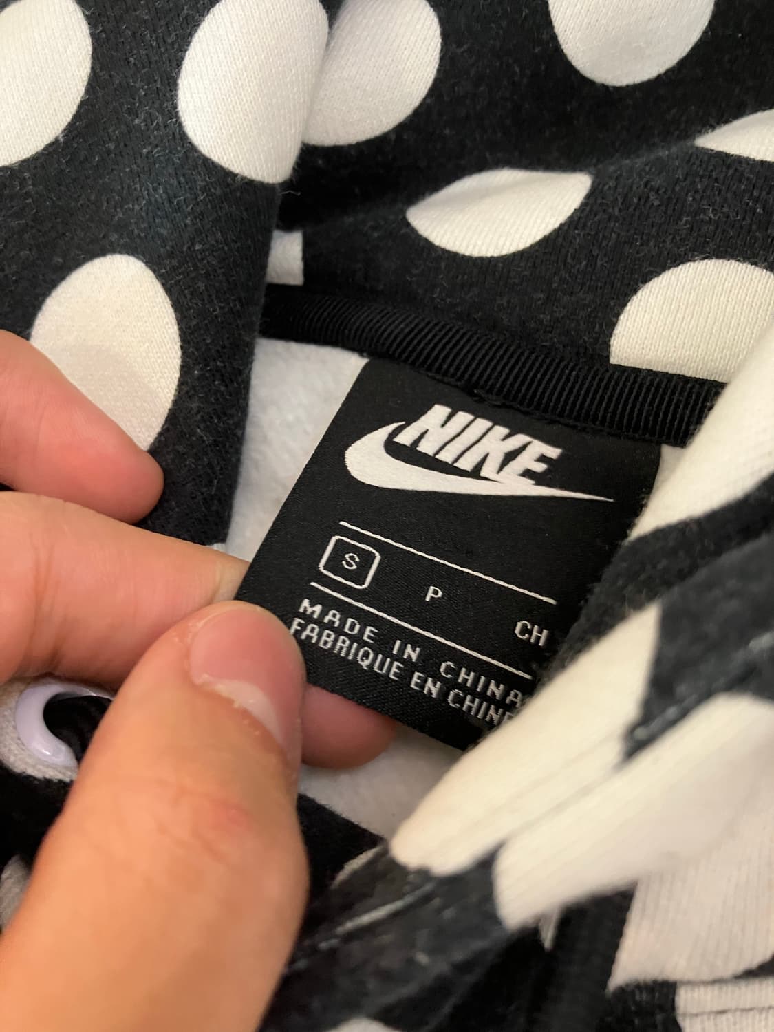 나이키 해외판 JDI 도트패턴 땡땡이 y2k 후드티 블랙 상품이미지4