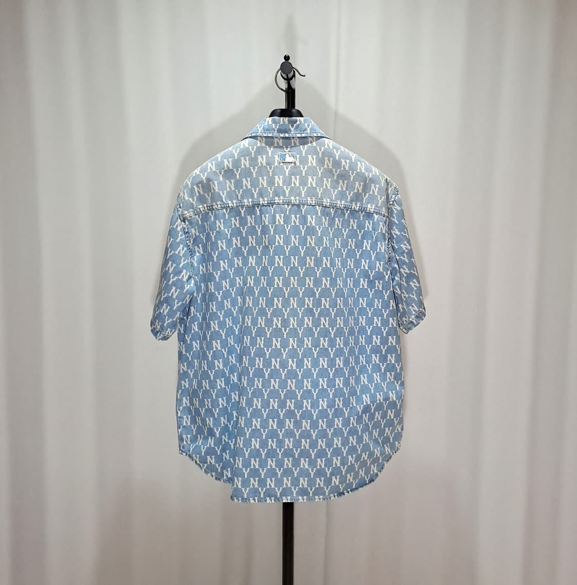 (택포) MLB 모노그램 반팔 데님셔츠 XL B319 상품이미지5