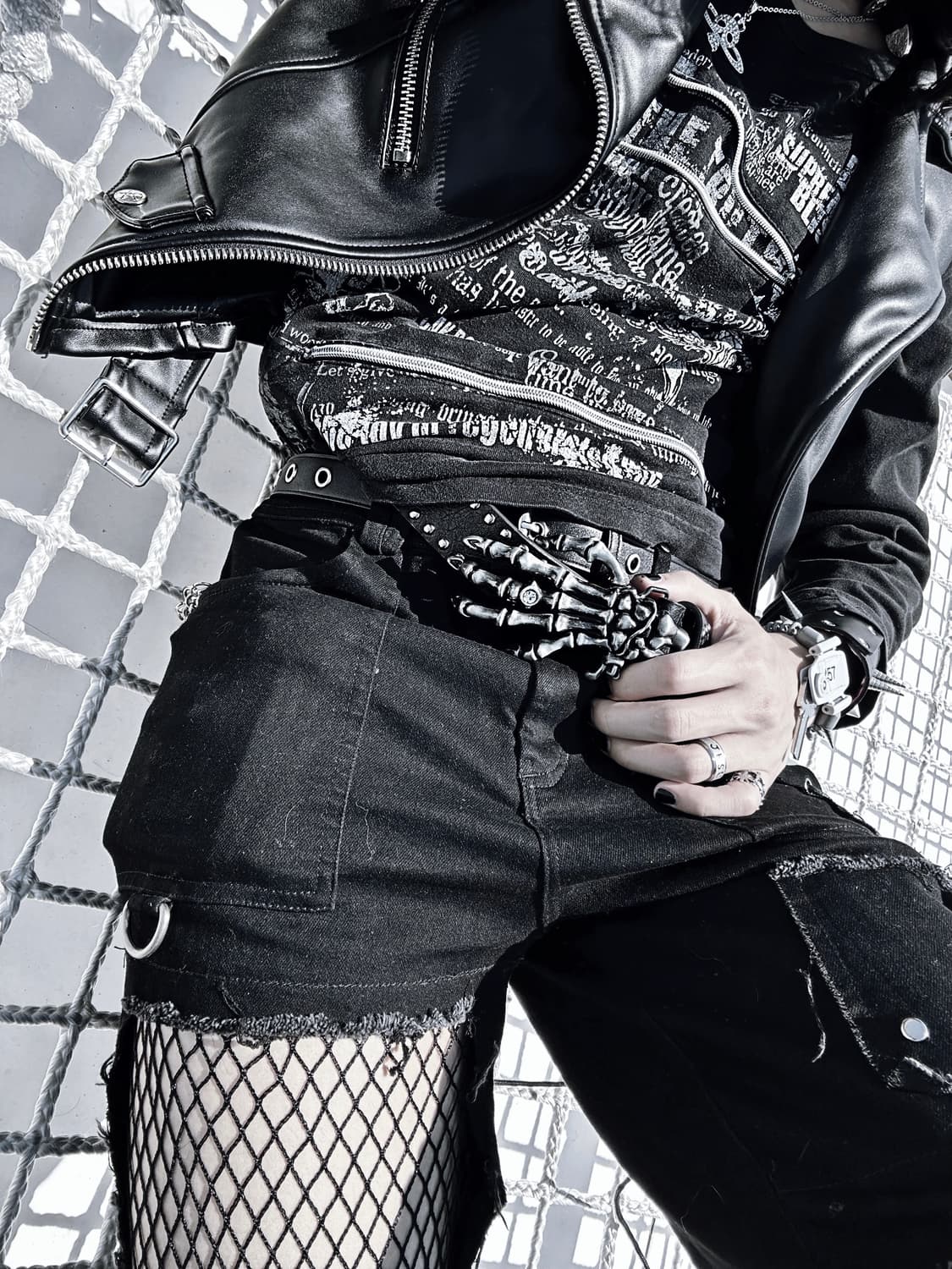 Jpn 00s Vkei stud rider vest 펑크 빈티지 상품이미지1