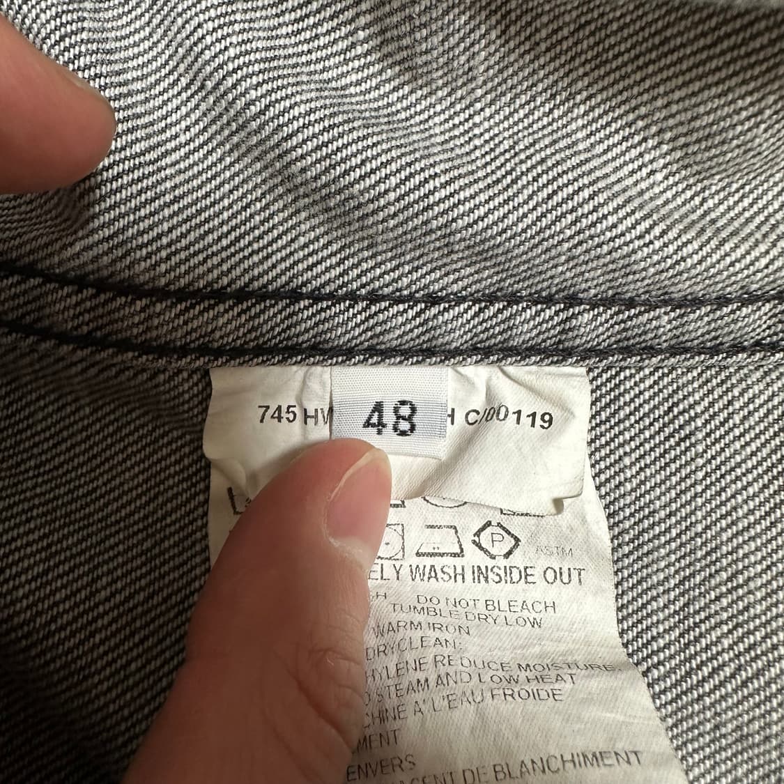 90s 헬무트랭 1세대 흑청 자켓 48사이즈 상품이미지8