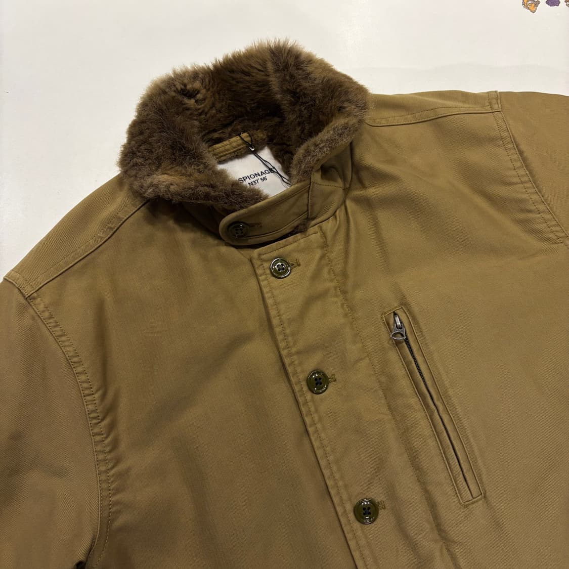 에스피오나지 베이지 퍼 카라 덱 자켓 B850 상품이미지3