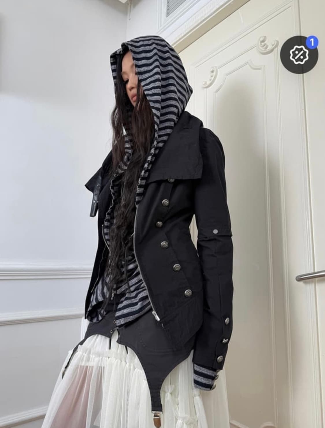 테스트매커니즘 high neck metal button jacket 상품이미지2