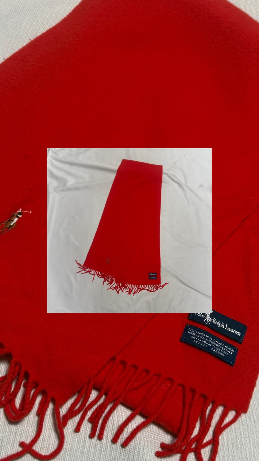 폴로랄프로렌 레드 머플러 상품이미지1