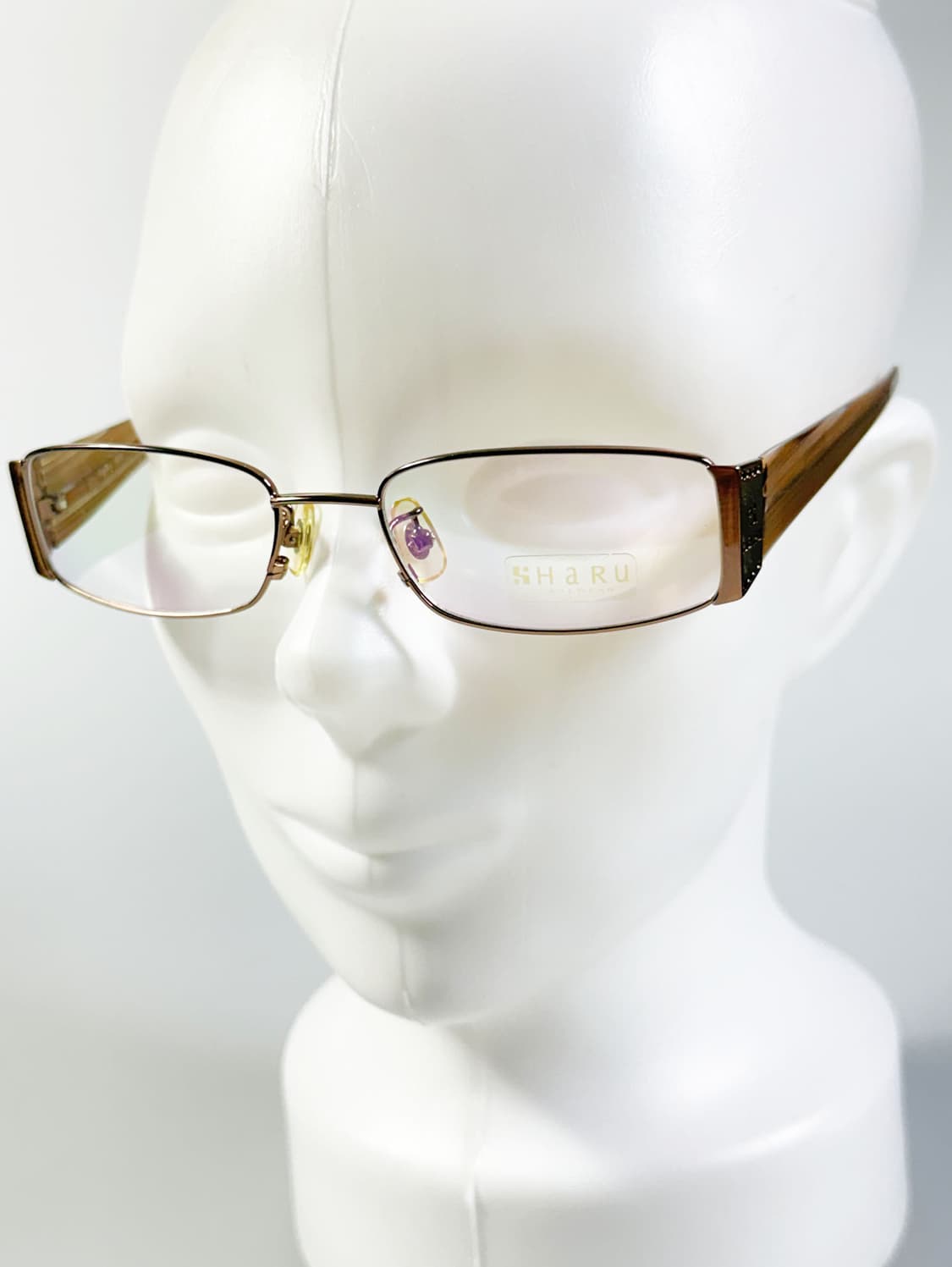 HARU 슬림 스퀘어 엠버 브라운 메탈 프레임 빈티지 안경 상품이미지8