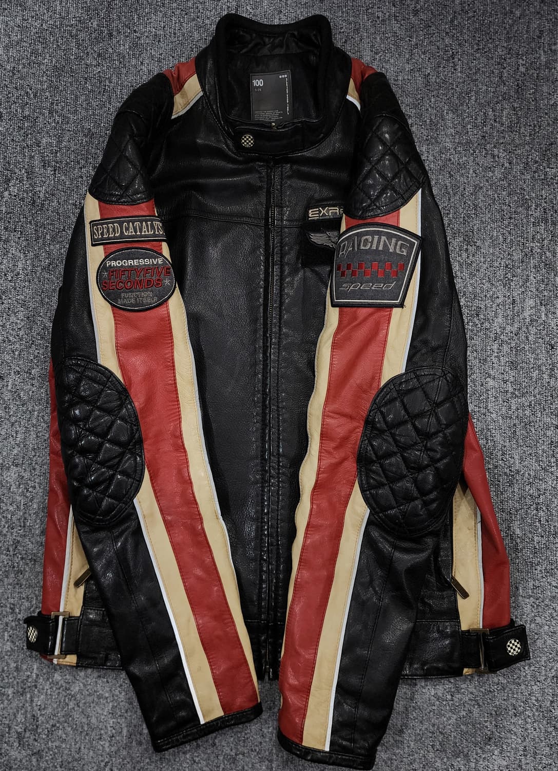 EXR 램스킨 산양가죽 사이드라인 레이싱 자켓 레더 자켓 100 상품이미지4