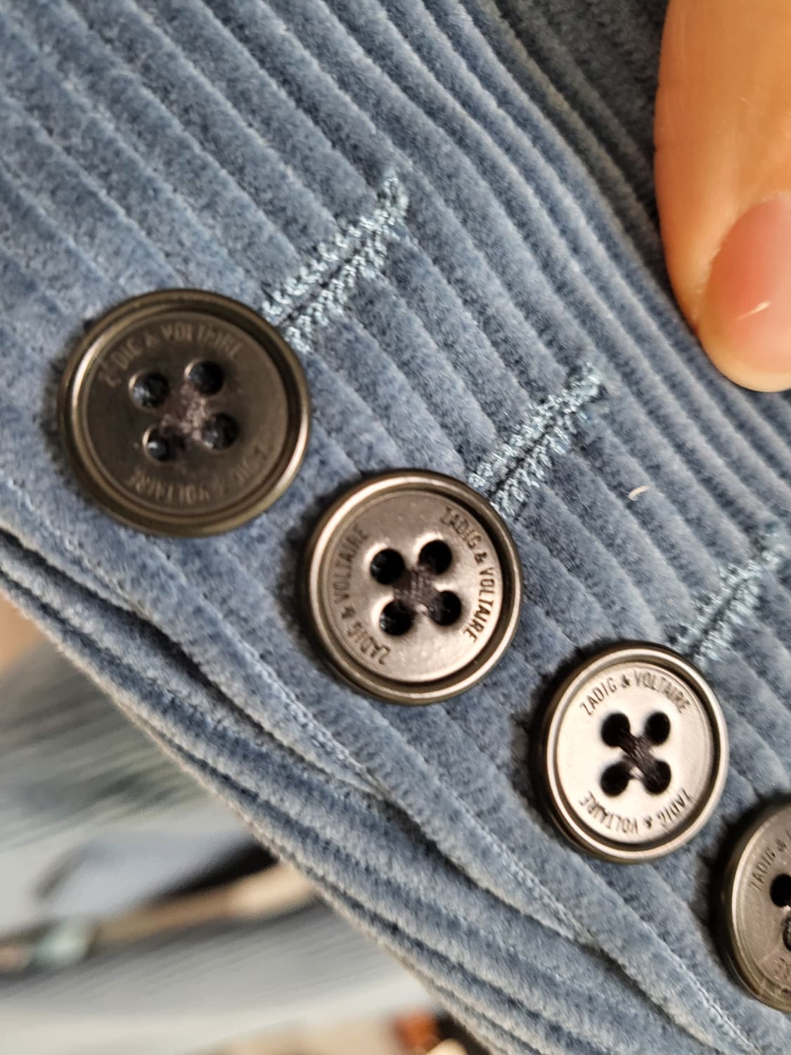 (정품상태굿!)자딕앤볼테르 블루 코듀로이 자켓 36 상품이미지3