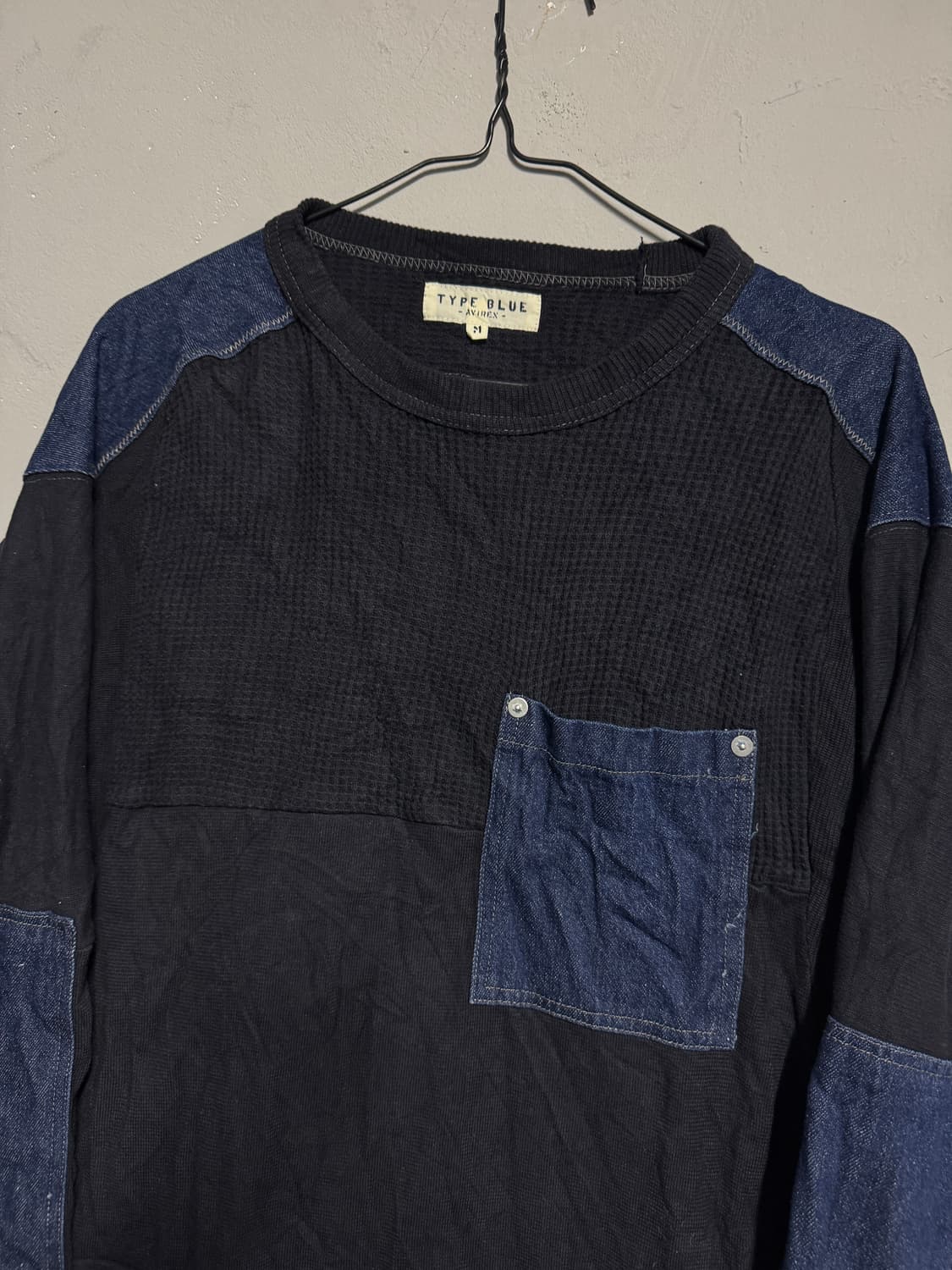 아비렉스(Avirex) 타입 블루 데님 패치 니트 M 상품이미지2