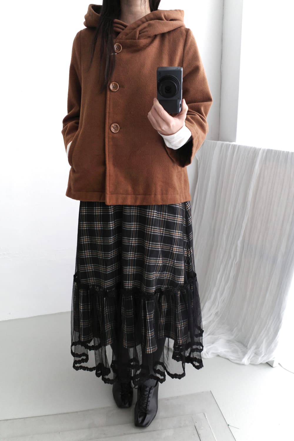 check lace sha skirt 상품이미지3