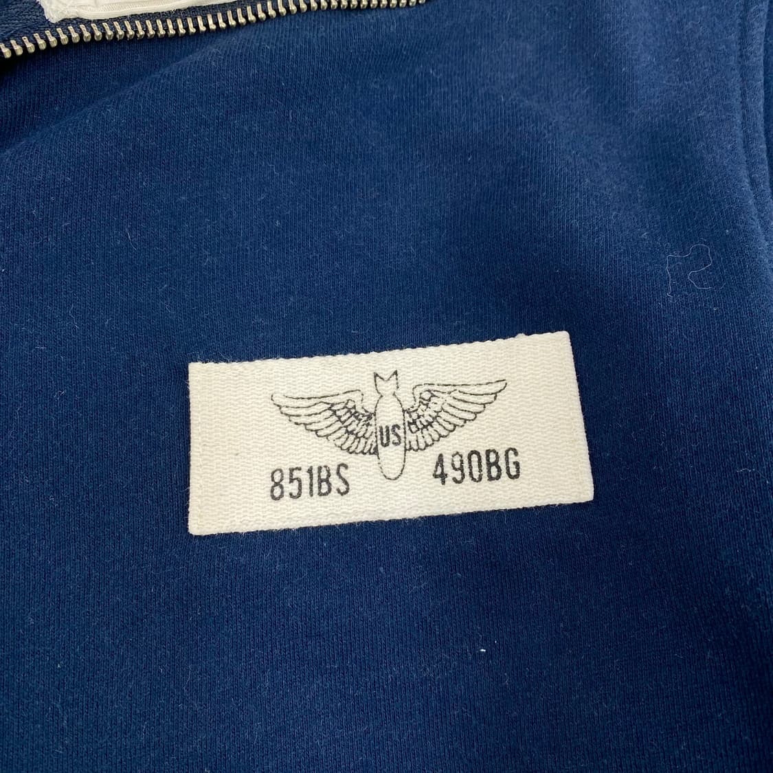 아비렉스 스펠아웃 빅로고 네이비 배색 코튼 집업 (105) 상품이미지7