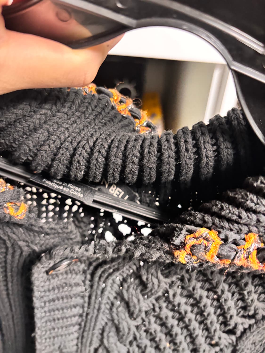 ADSB 앤더슨벨 소바쥬 코튼 가디건 블랙 상품이미지3