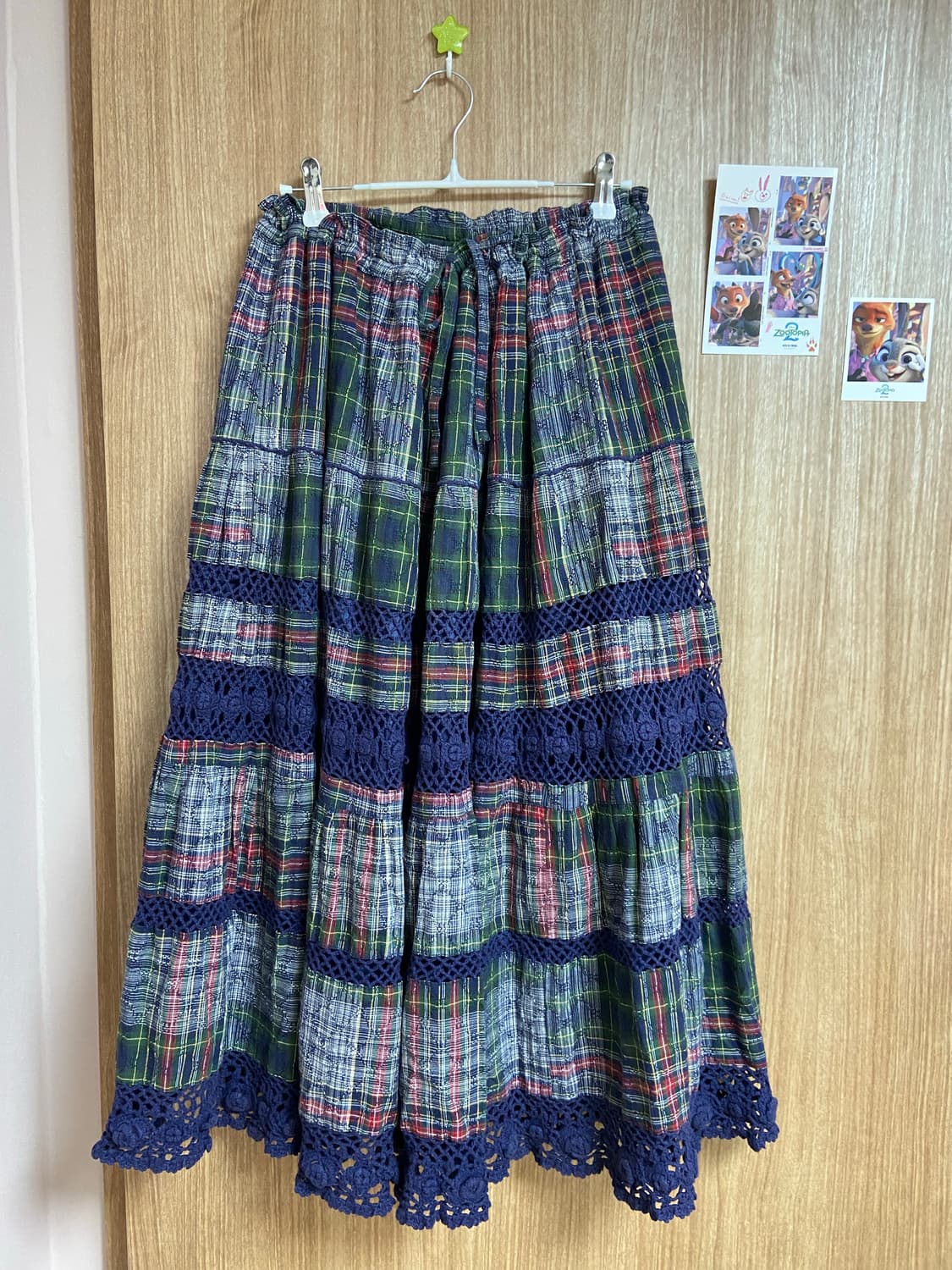 재팬빈티지 체크 롱스커트 네이비 상품이미지1