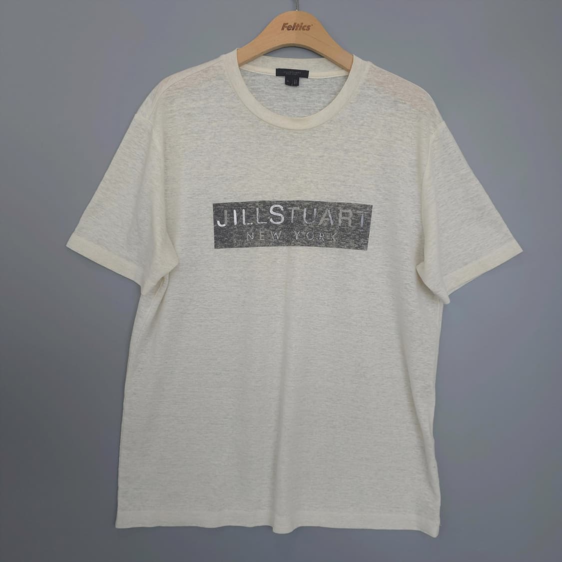  질스튜어트 뉴욕 Jill Stuart 로고 프린팅 반팔티 아이보리 XL 상품이미지1