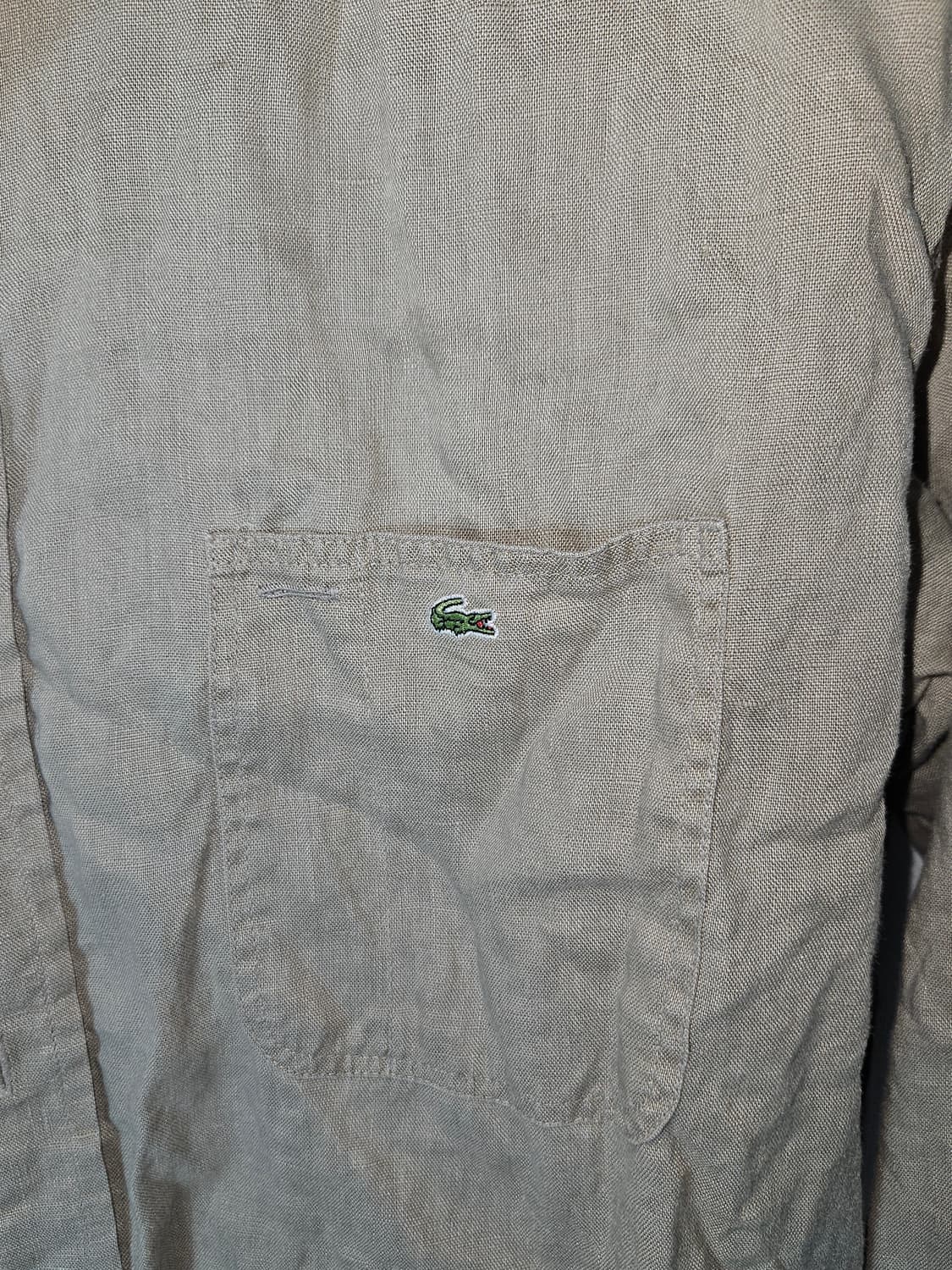 라코스테 미니로고 린넨 마 셔츠 남성 베이지 105 정품 상품이미지3