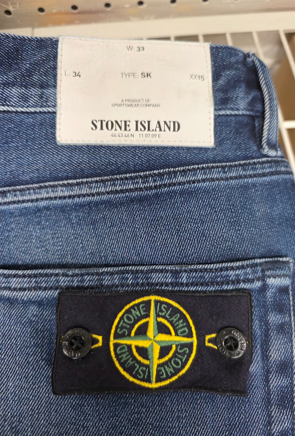 스톤아일랜드 남성청바지 34 워싱진 진청 데님 스키니핏 MM30 상품이미지4