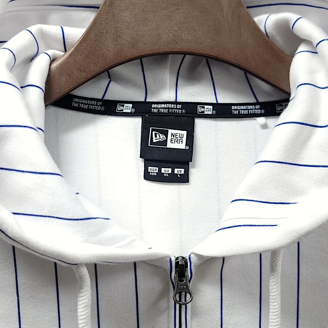 [105/XL] 뉴에라 화이트 MLB 뉴욕메츠 스트라이프 후드집업 상품이미지9