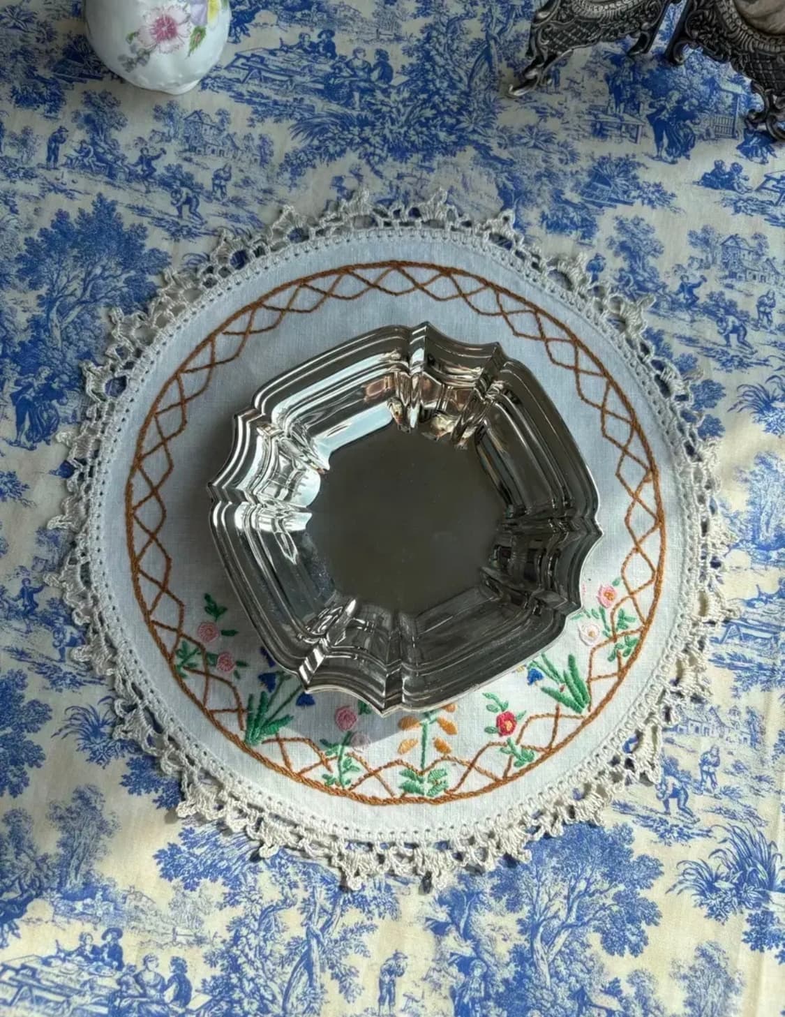 영국 앤틱 치펜데일 실버플레이트 볼 상품이미지1