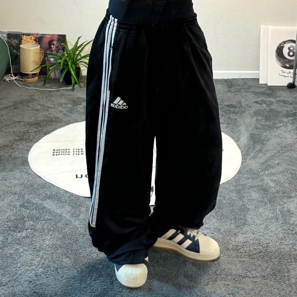 90s ADIDAS 올드스쿨 블랙 트랙팬츠 상품이미지2