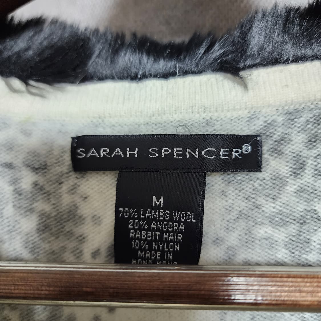 SARAH SPENCER 레오파드 갸루 퍼 넥 램스 울 앙고라 롱슬리브 상품이미지4