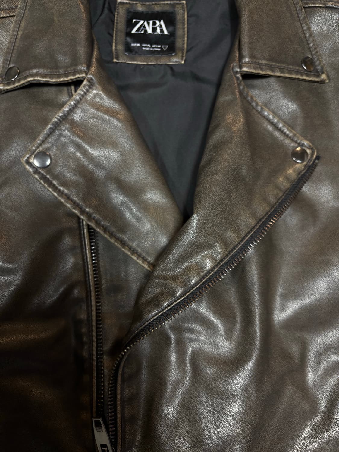 ZARA 에코 레더 라펠 칼라넥 라이더 상품이미지6