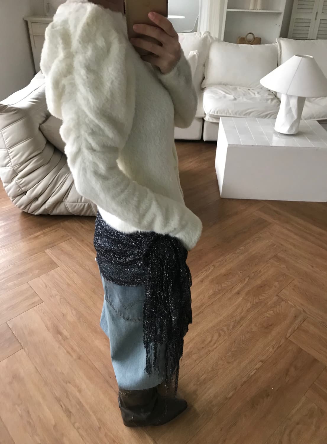 vintage ivory puff cardigan 상품이미지1