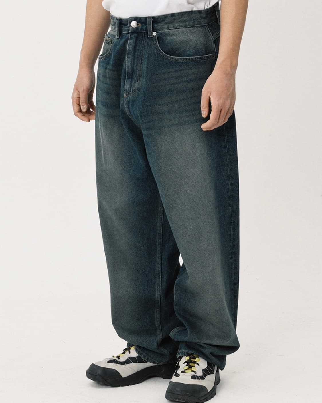 래리클락 빈티지 워시드 흑청 데님 L 상품이미지5