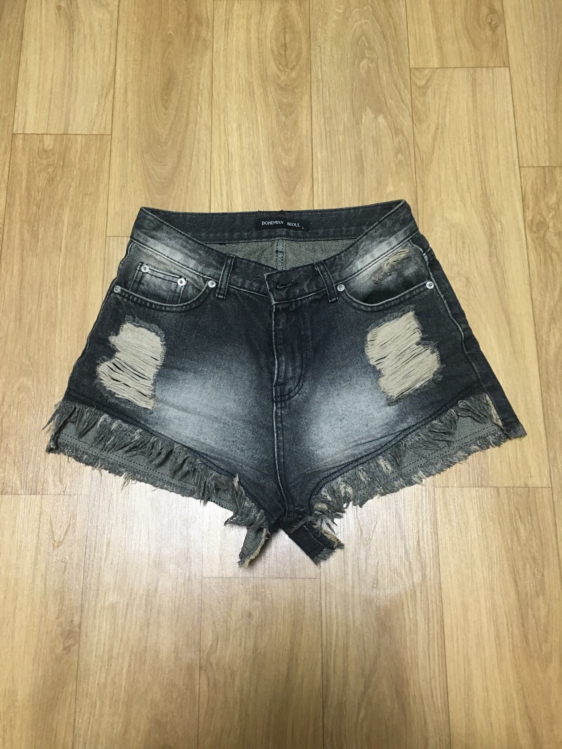 보헴서 데미지 워싱 쇼츠 L 상품이미지2