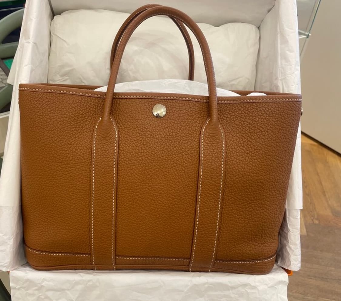 Hermes 가든파티 30 골드 정품 — 새상품급 컨디션 상품이미지1