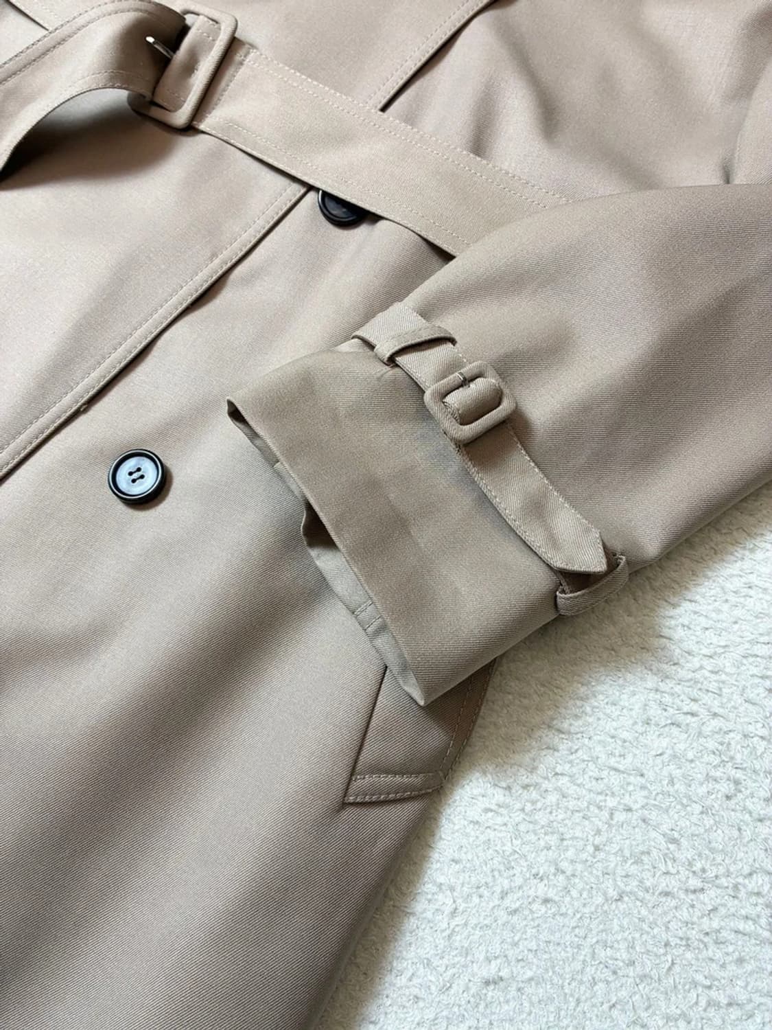 쿠어 COOR 미니멀 울 벨티드 트렌치 코트 PN7522 상품이미지4