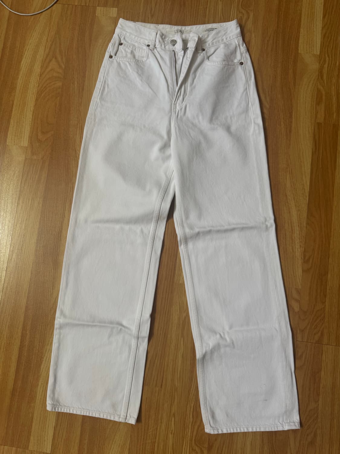 로우와이드 진 팬츠 화이트 S 상품이미지2