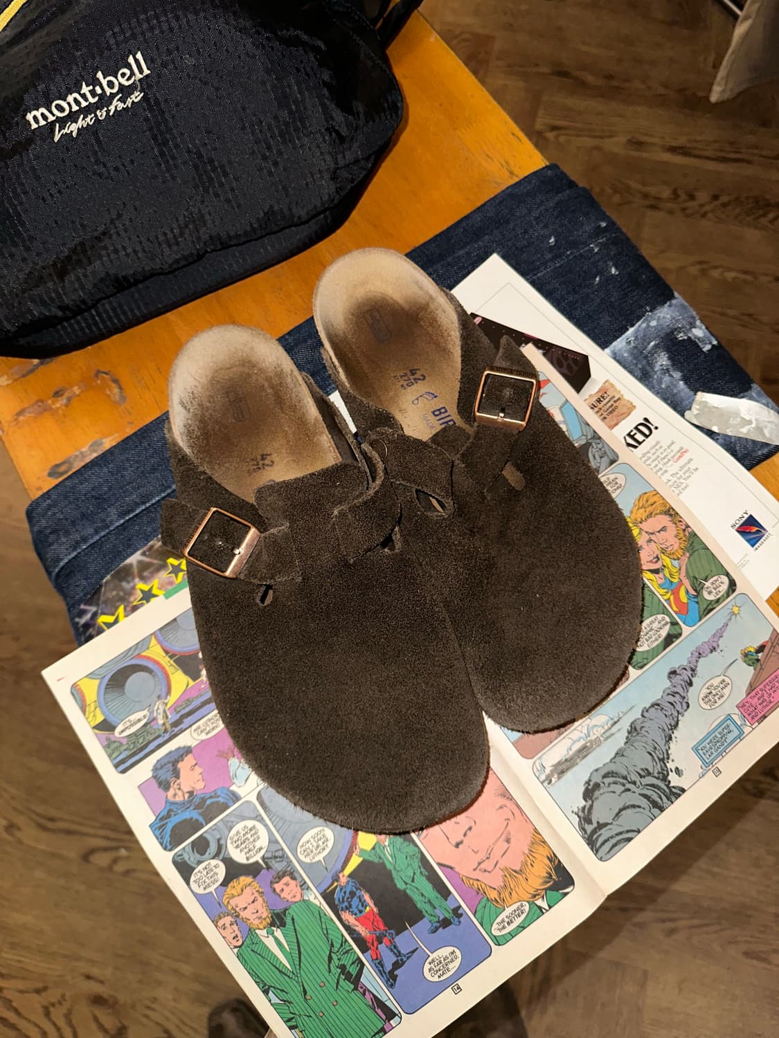 Birkenstock Boston suede strap mule shoe 상품이미지4