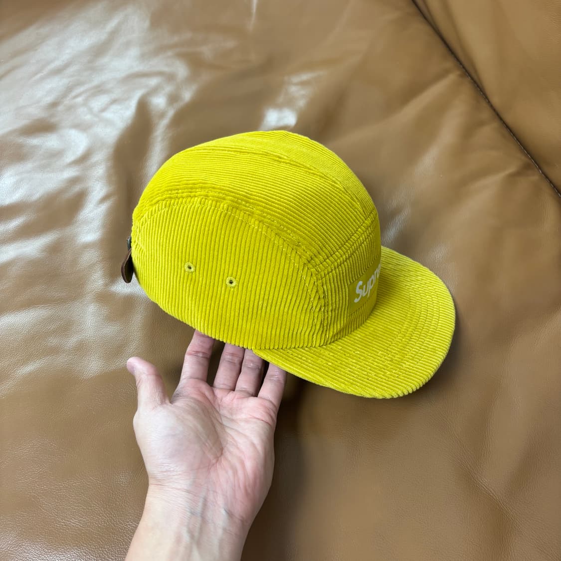Supreme 슈프림 코듀로이 라임 옐로우 캠프캡 모자 (Yellow) 상품이미지3