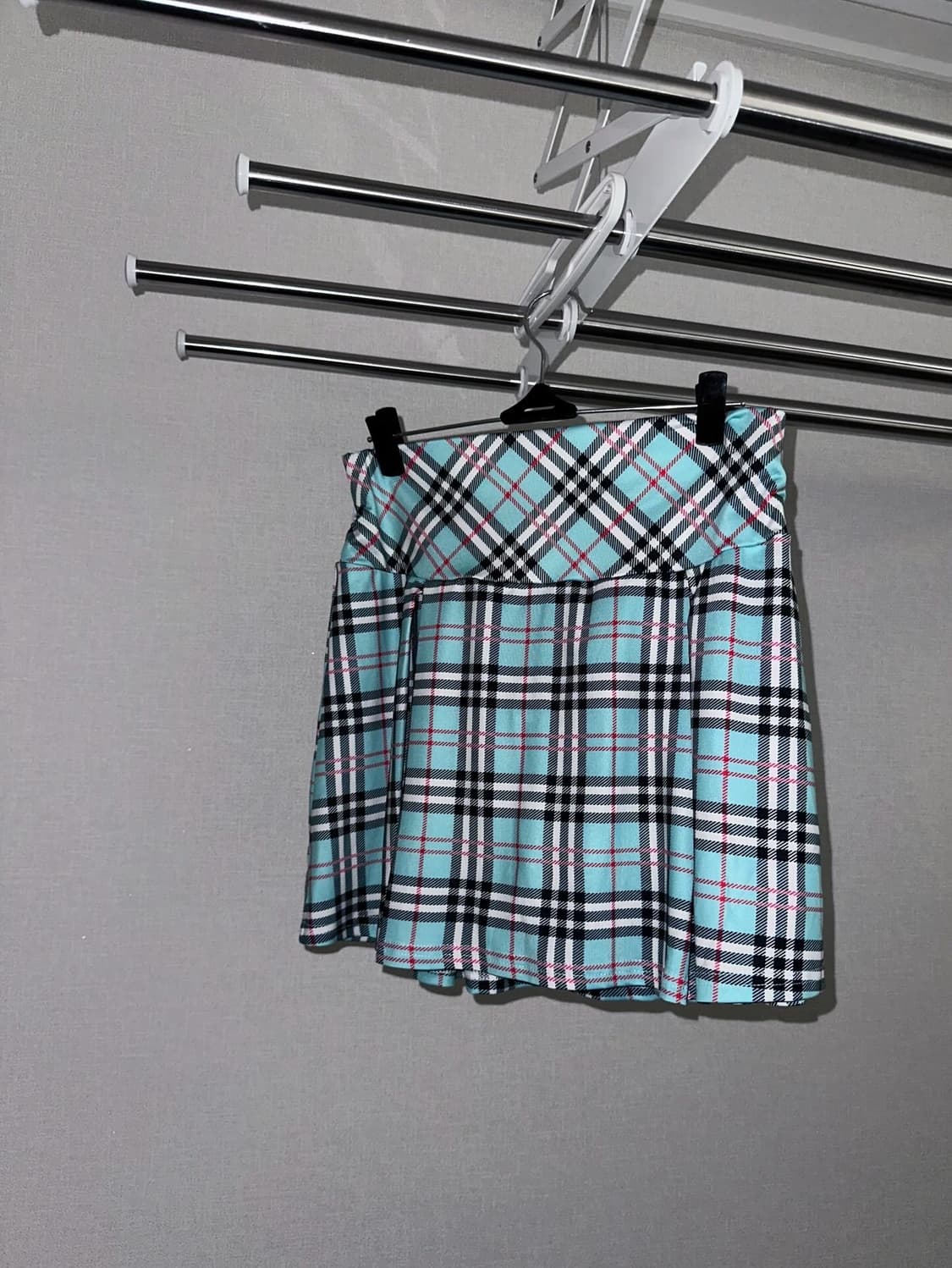 빈티지 민트 체크 플리츠 미니스커트  상품이미지2